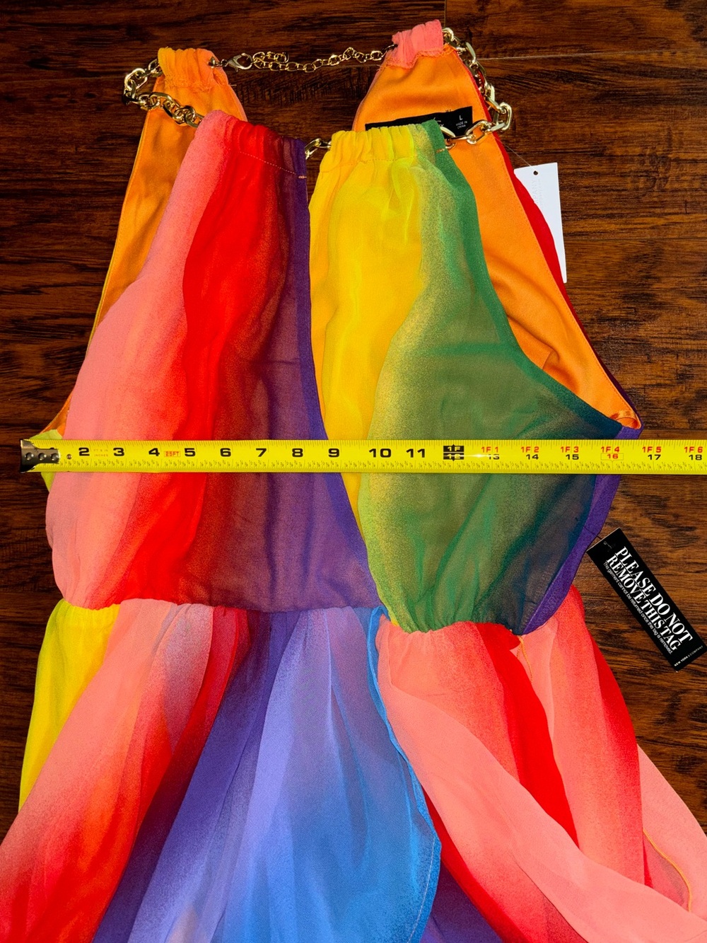 New York & Company Rainbow Halter Mini Dress - Multicolor - Picture 4 of 8